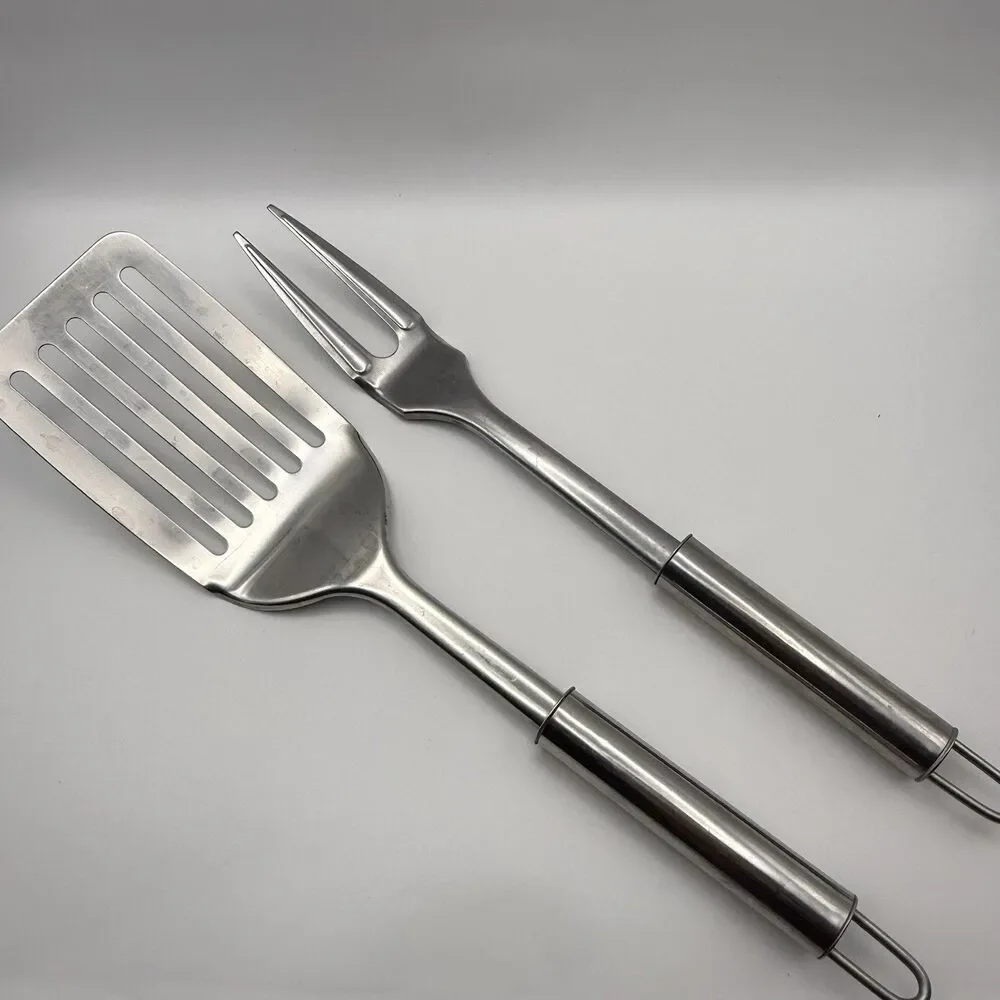 INOX Edelstahl Rost Frei 18/8 Stainless Slotted Angled Spatula & Serving Fork